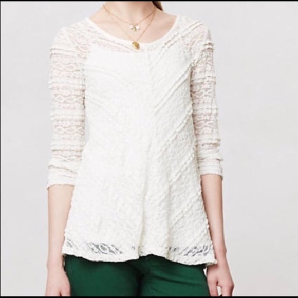 Lilka top Small Colette unlined floral lace boho stretch Anthropologie - Picture 9 of 10